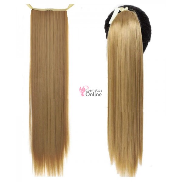 Extensie de par coada dreapta cu snur 65 cm Blond Auriu CYF715427M36#